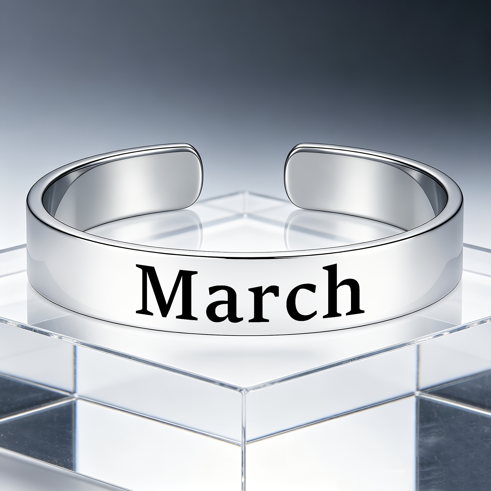 304 Stainless Steel Open Bangle for Special Anniversaries